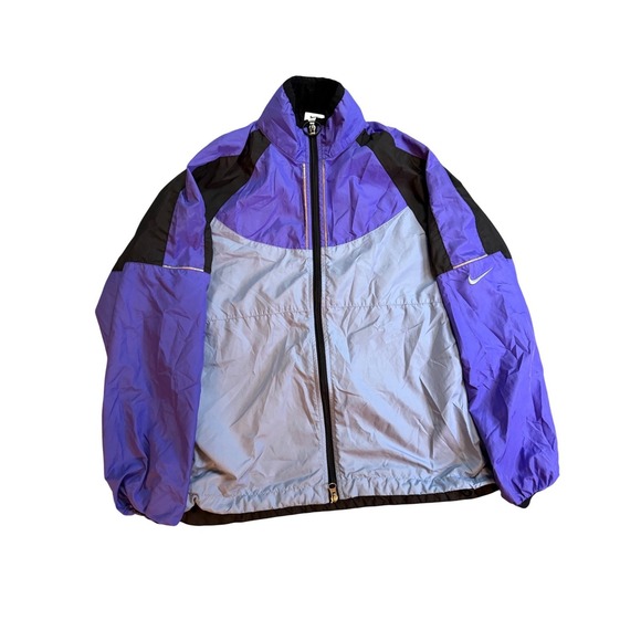Nike Jackets & Blazers - Nike Womens Windbreaker Jacket Purple Light Blue Black Sportswear Zip Up